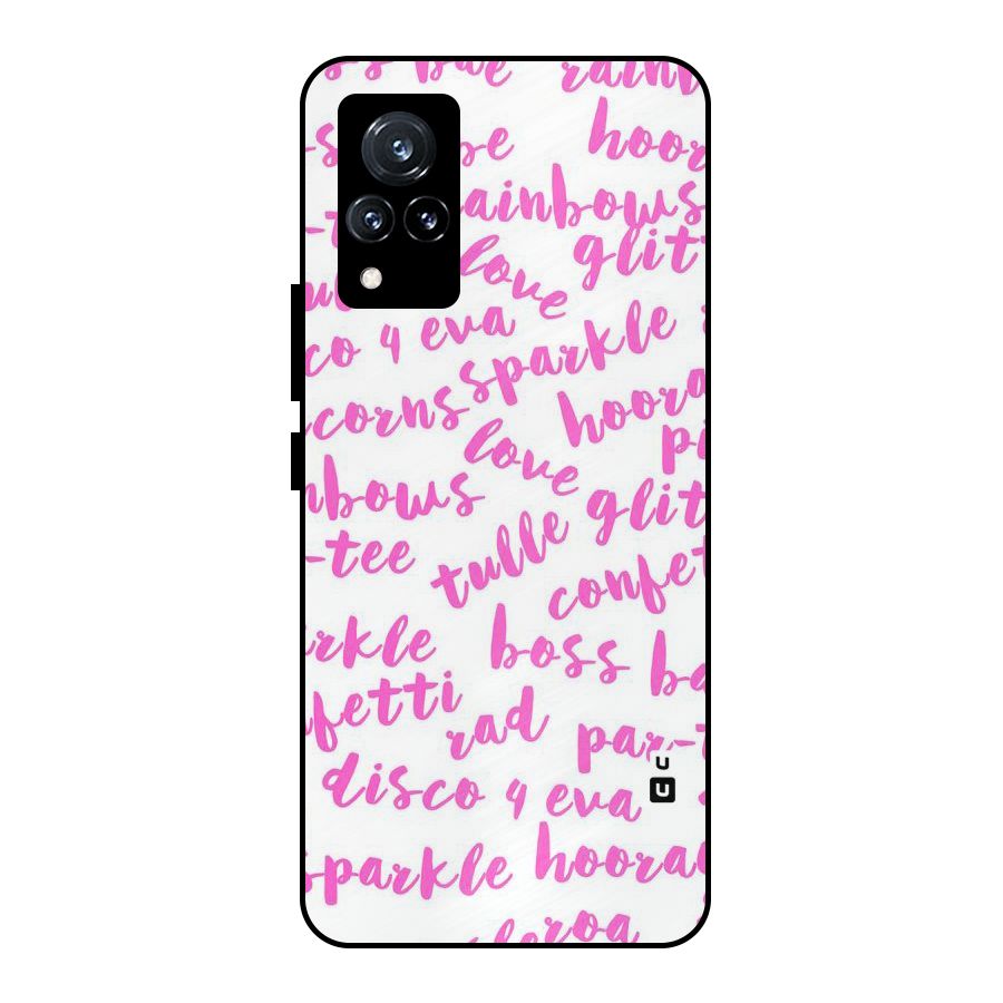 Sparkle Love Metal Back Case for Vivo V21 5G