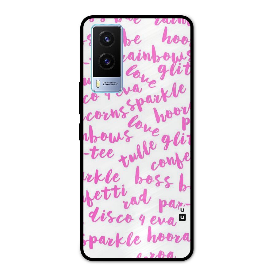 Sparkle Love Metal Back Case for Vivo V21e 5G