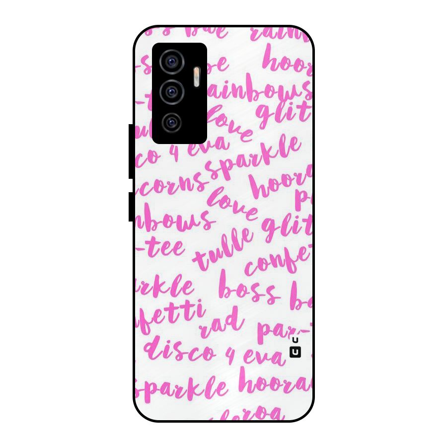 Sparkle Love Metal Back Case for Vivo V23e