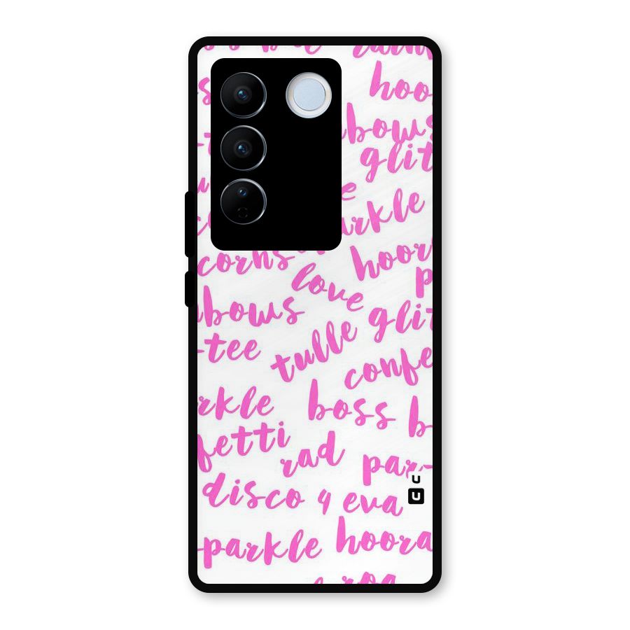Sparkle Love Metal Back Case for Vivo V27
