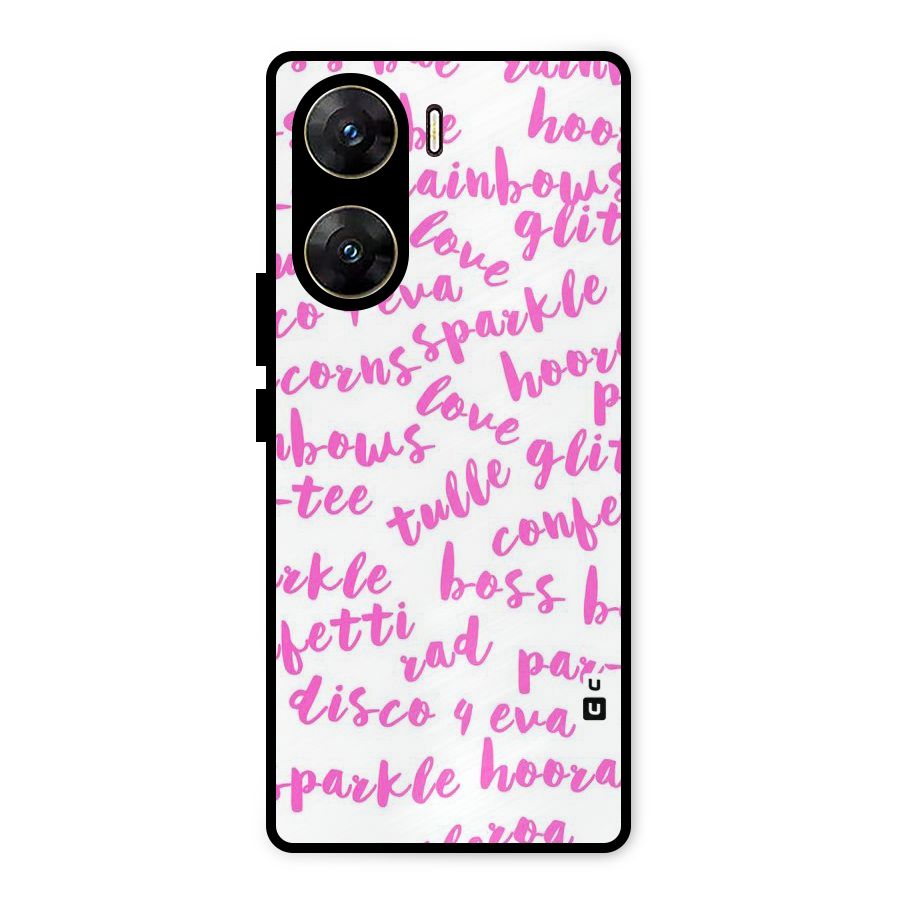 Sparkle Love Metal Back Case for Vivo V29e