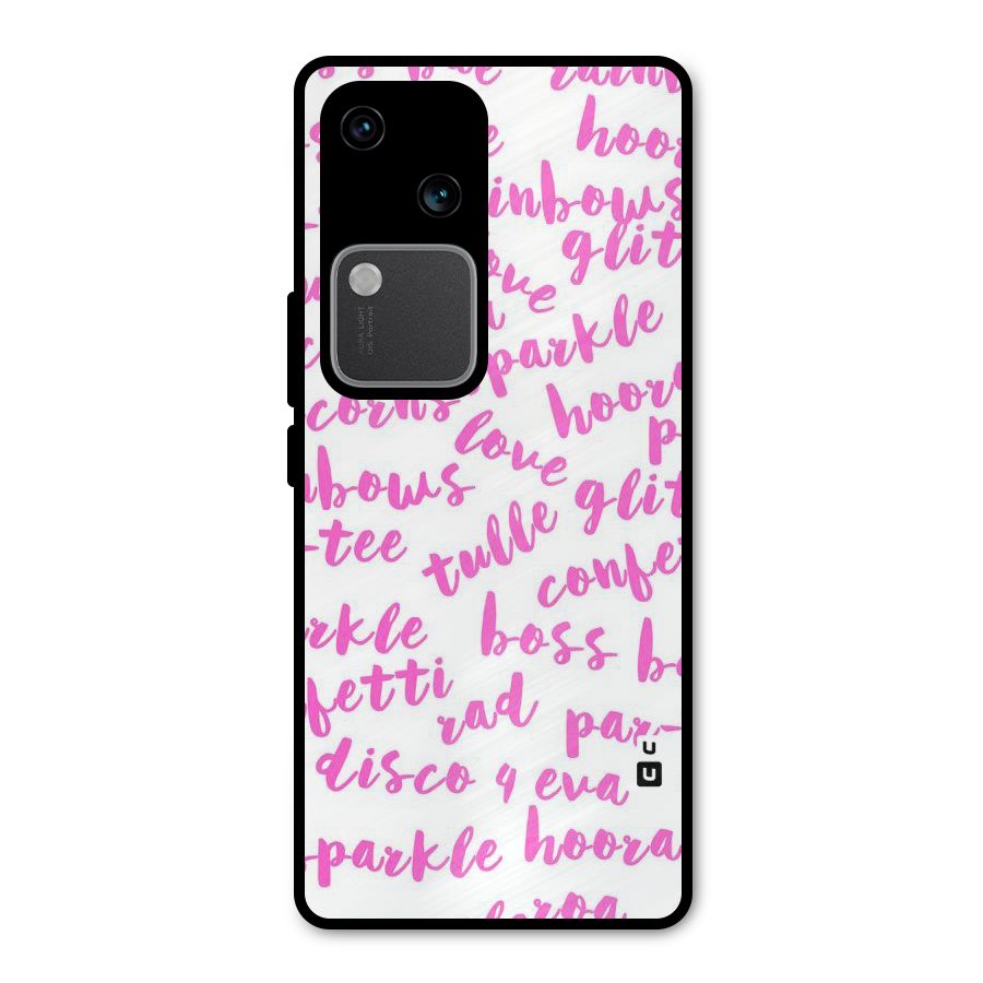 Sparkle Love Metal Back Case for Vivo V30