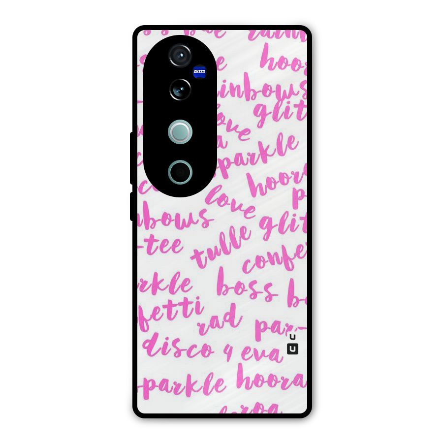 Sparkle Love Metal Back Case for Vivo V40