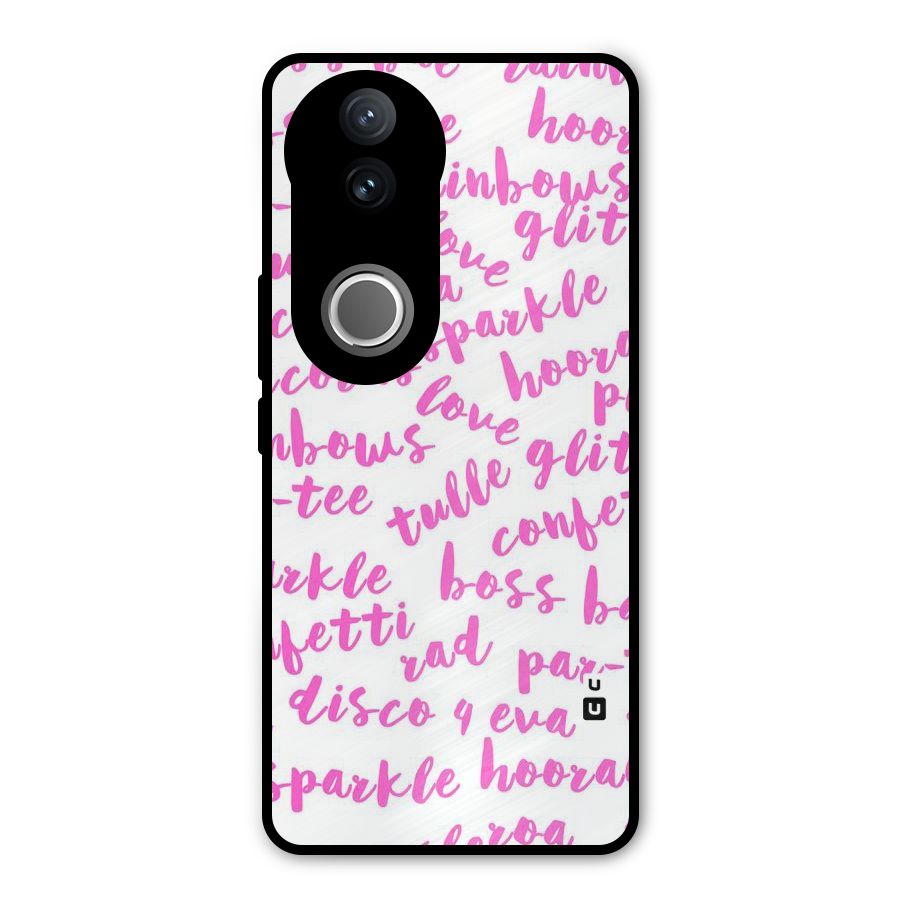Sparkle Love Metal Back Case for Vivo V50