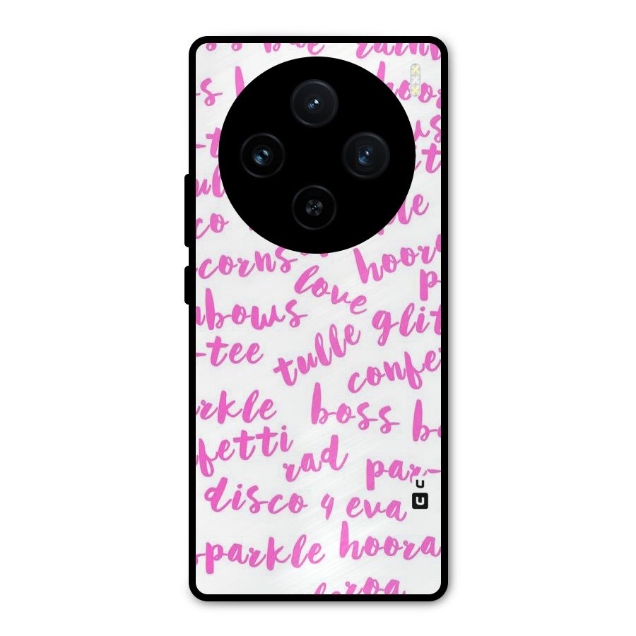 Sparkle Love Metal Back Case for Vivo X100