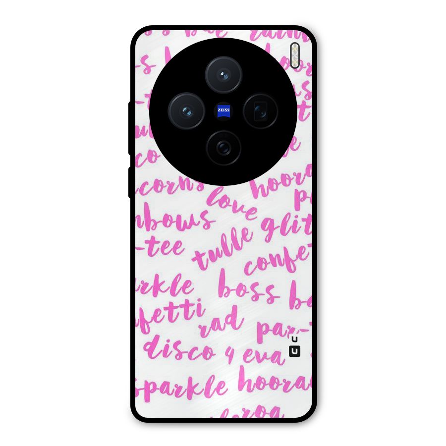 Sparkle Love Metal Back Case for Vivo X200