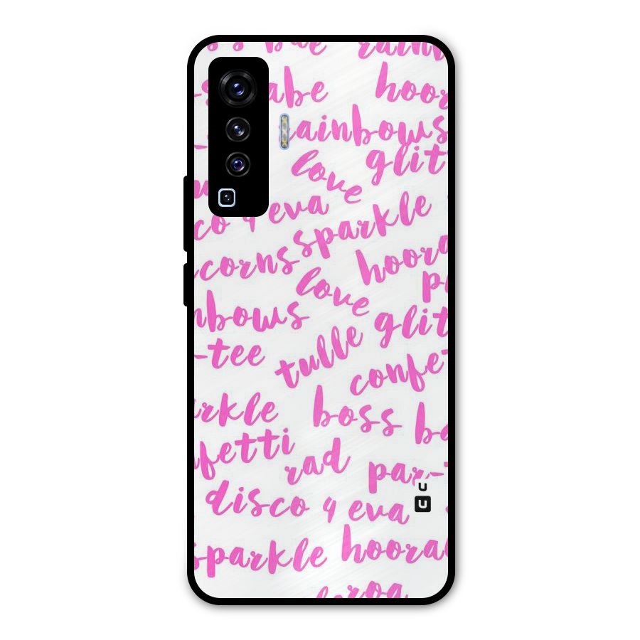 Sparkle Love Metal Back Case for Vivo X50