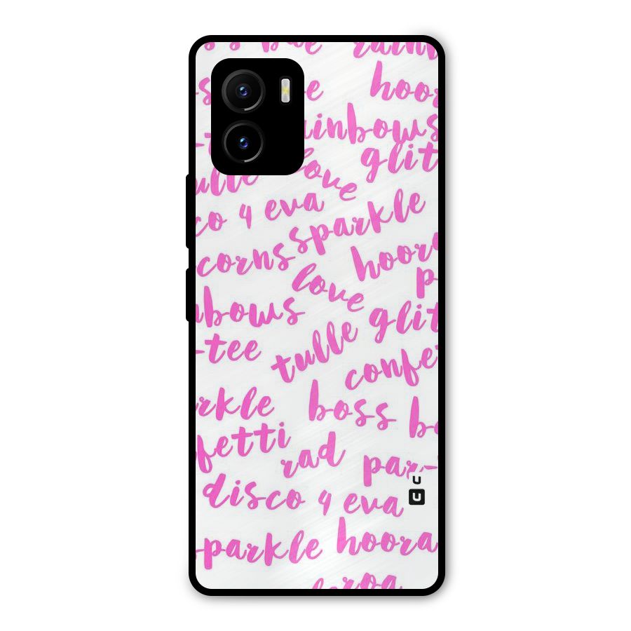 Sparkle Love Metal Back Case for Vivo Y15s