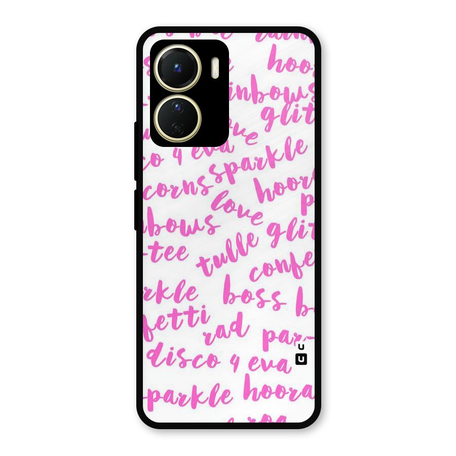 Sparkle Love Metal Back Case for Vivo Y16