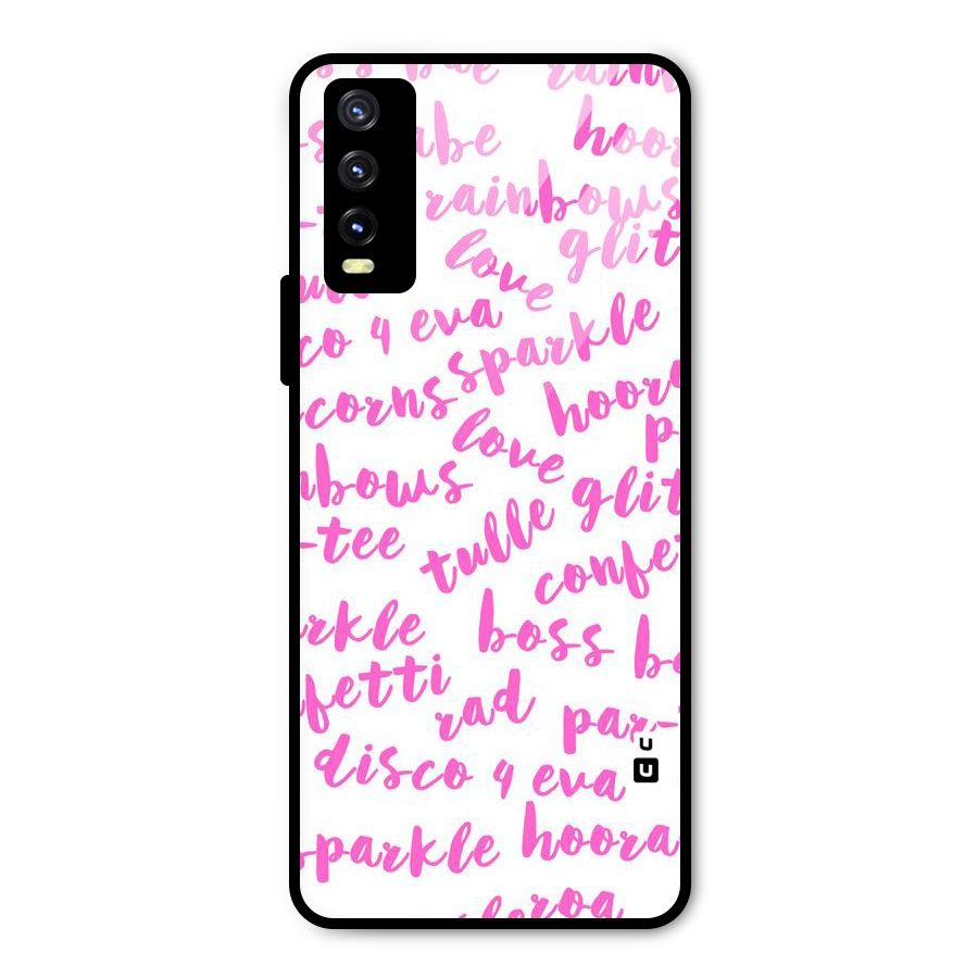 Sparkle Love Metal Back Case for Vivo Y20