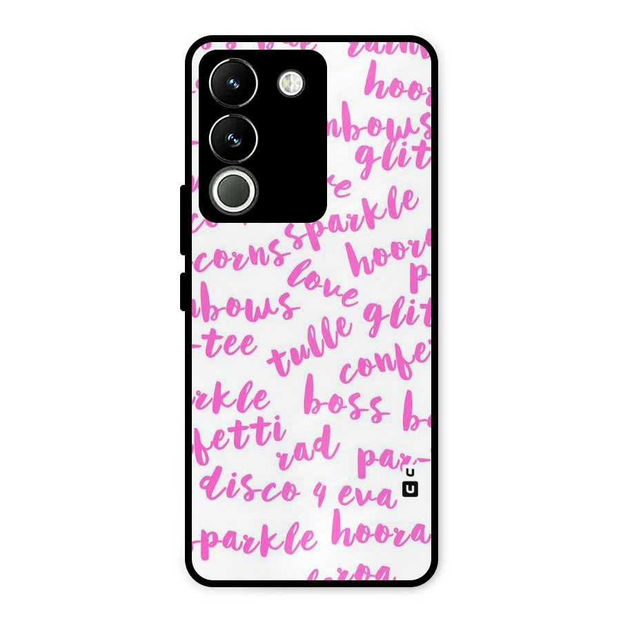 Sparkle Love Metal Back Case for Vivo Y200