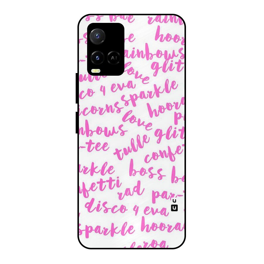 Sparkle Love Metal Back Case for Vivo Y21