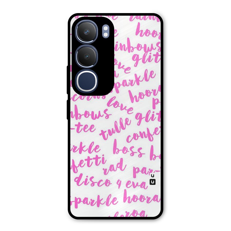Sparkle Love Metal Back Case for Vivo Y29