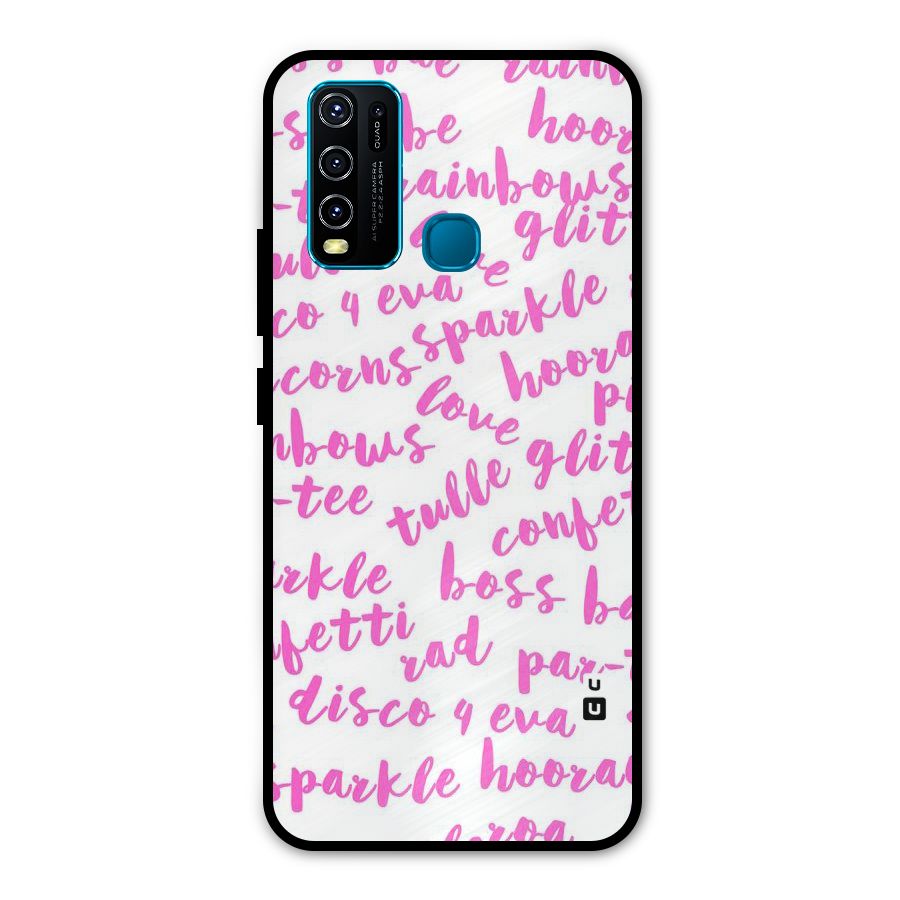 Sparkle Love Metal Back Case for Vivo Y50