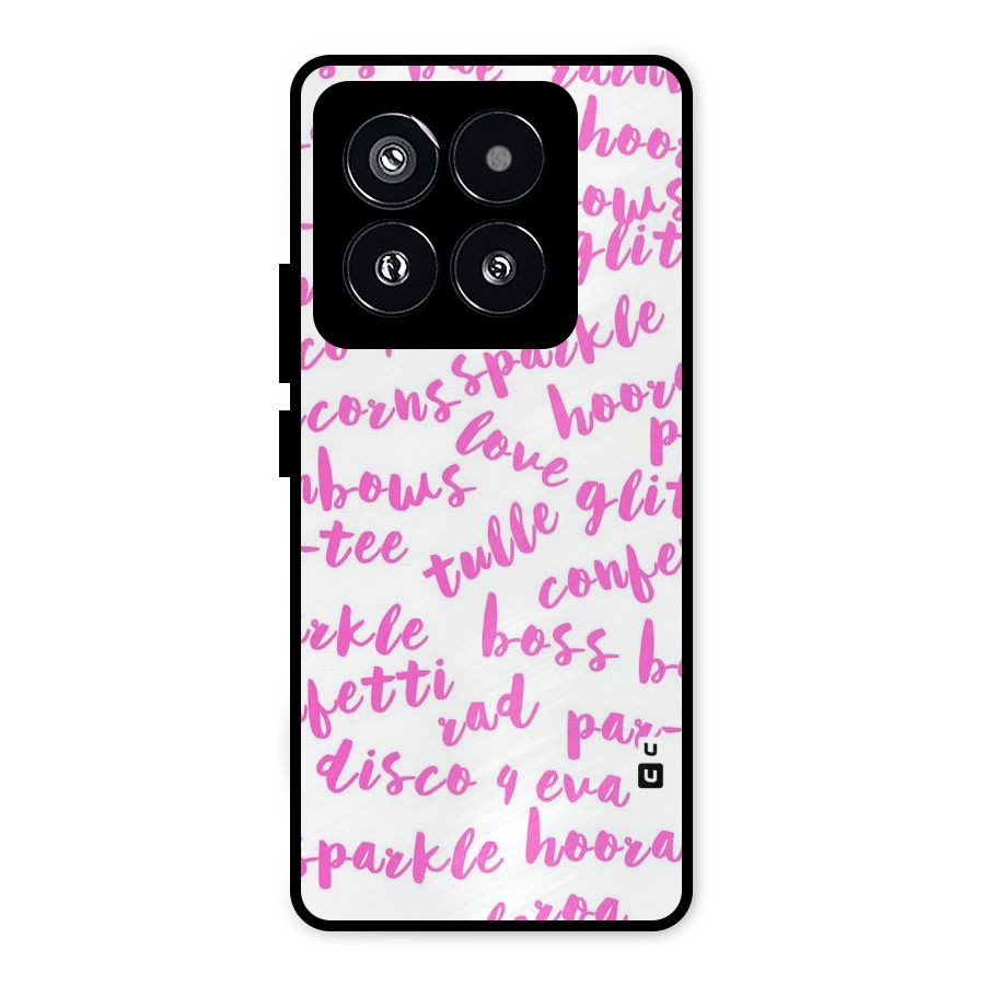 Sparkle Love Metal Back Case for Xiaomi 14 Pro