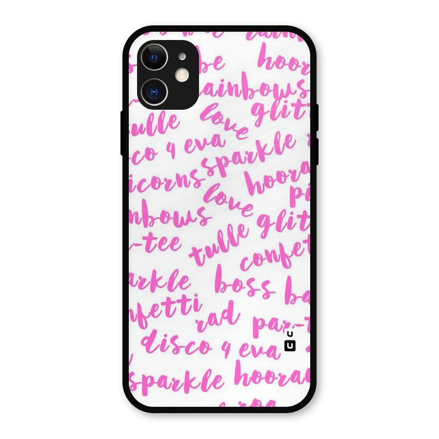 Sparkle Love Metal Back Case for iPhone 11