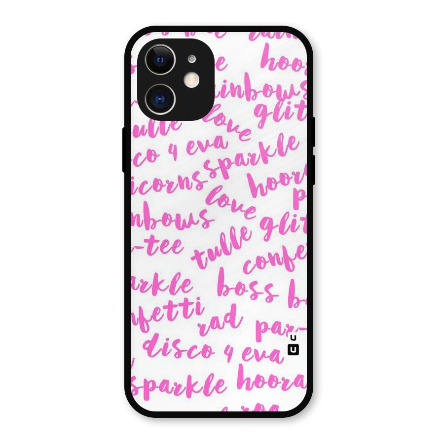 Sparkle Love Metal Back Case for iPhone 12