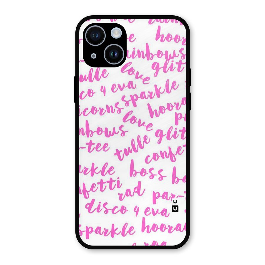 Sparkle Love Metal Back Case for iPhone 14