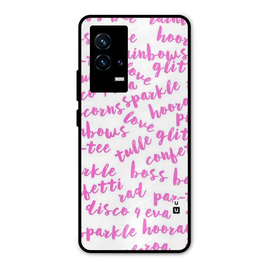 Sparkle Love Metal Back Case for iQOO 9 5G