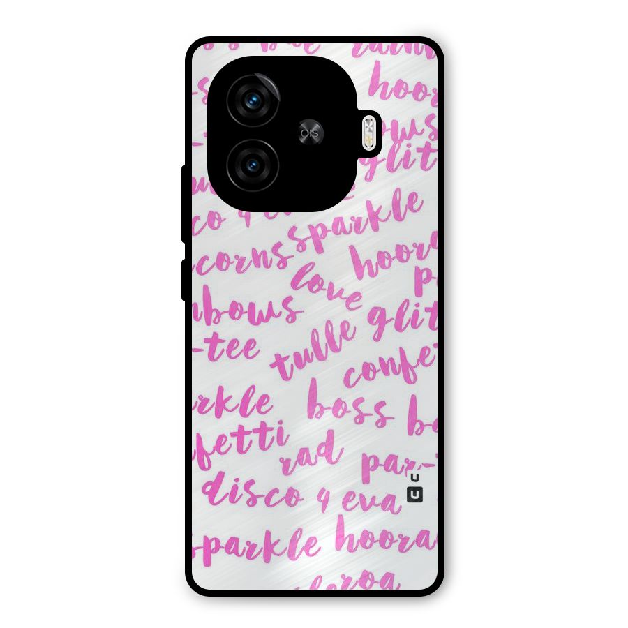 Sparkle Love Metal Back Case for iQOO Z9 Turbo