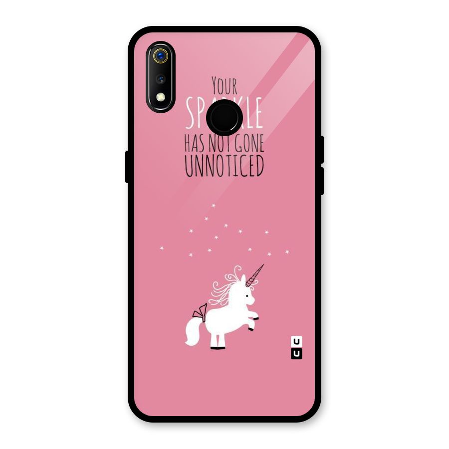 Sparkle Not Unnoticed Glass Back Case for Realme 3
