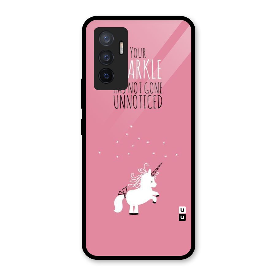 Sparkle Not Unnoticed Glass Back Case for Vivo V23e