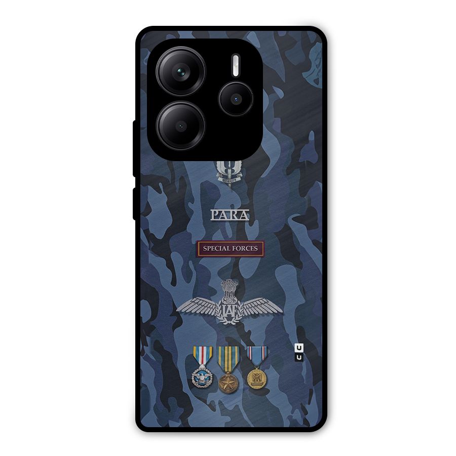 Special Forces Badge Metal Back Case for Redmi Note 14 5G