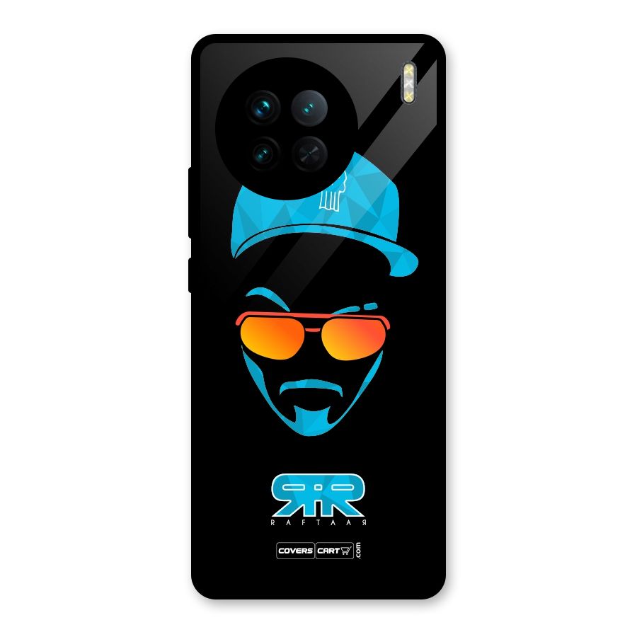 Special Raftaar Edition Blue Glass Back Case for Vivo X90