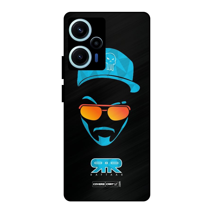 Special Raftaar Edition Blue Metal Back Case for Poco F5