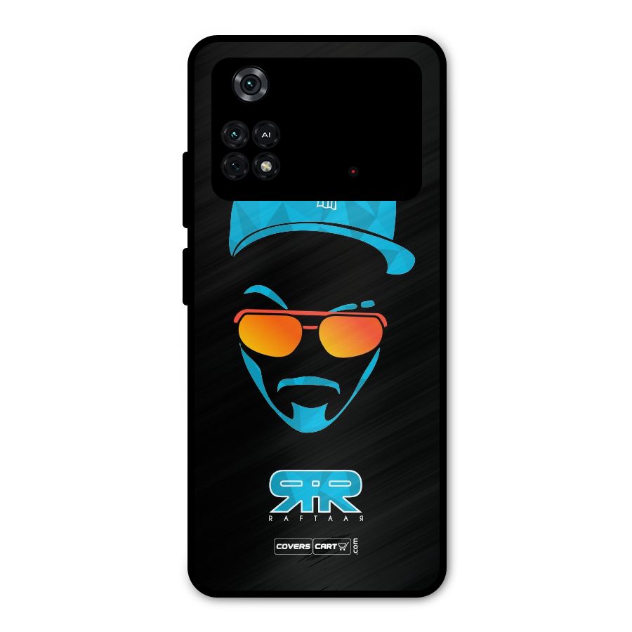 Special Raftaar Edition Blue Metal Back Case for Poco M4 Pro 4G