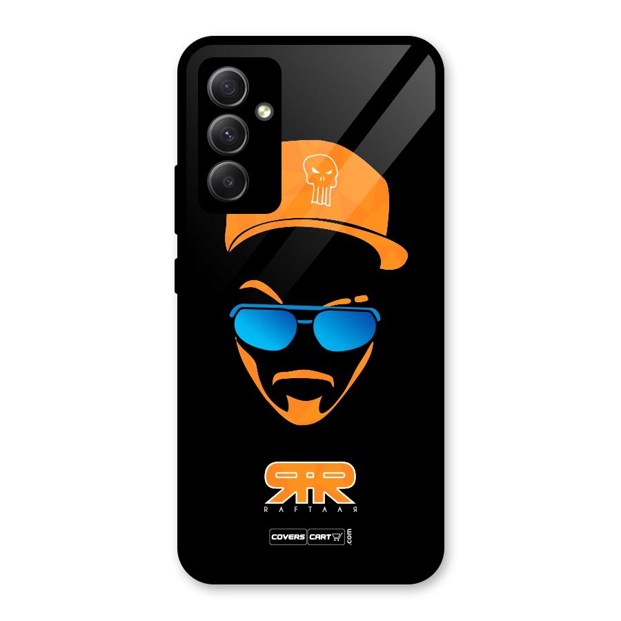 Special Raftaar Edition Orange Glass Back Case for Galaxy A34