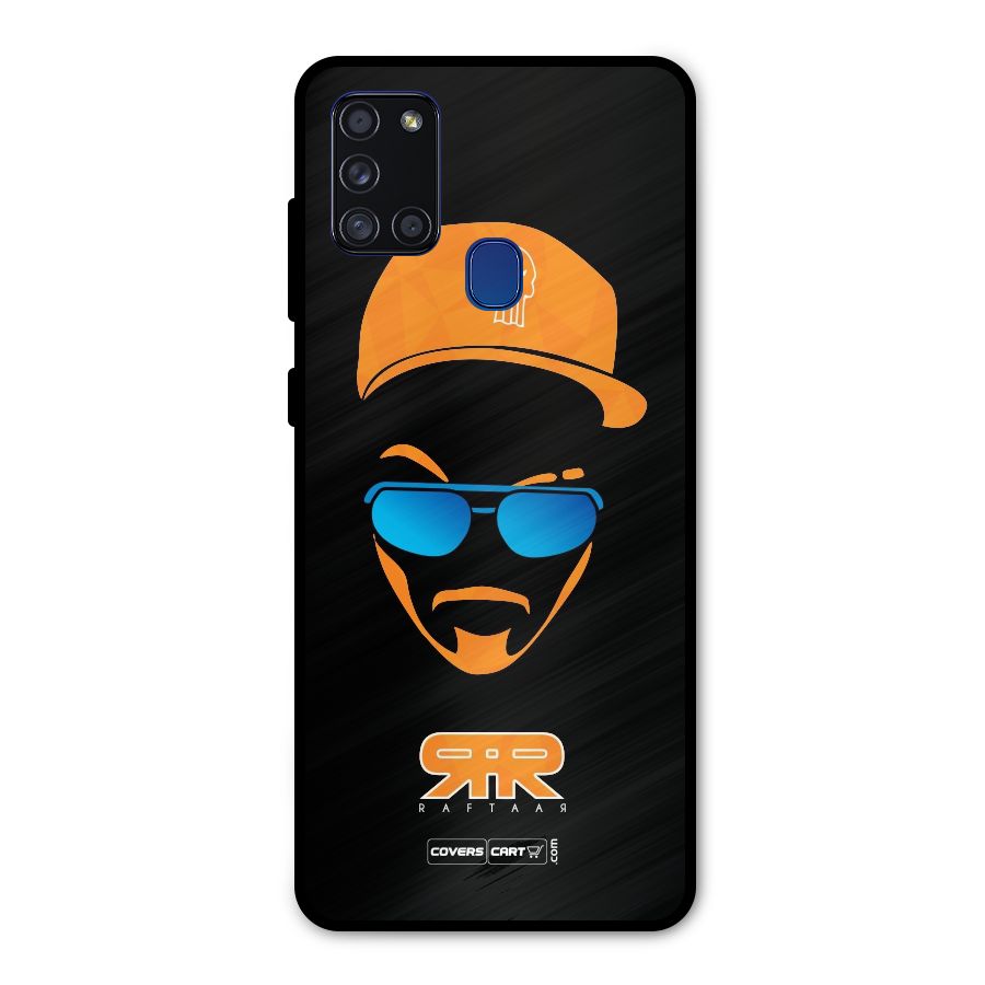 Special Raftaar Edition Orange Metal Back Case for Galaxy A21s