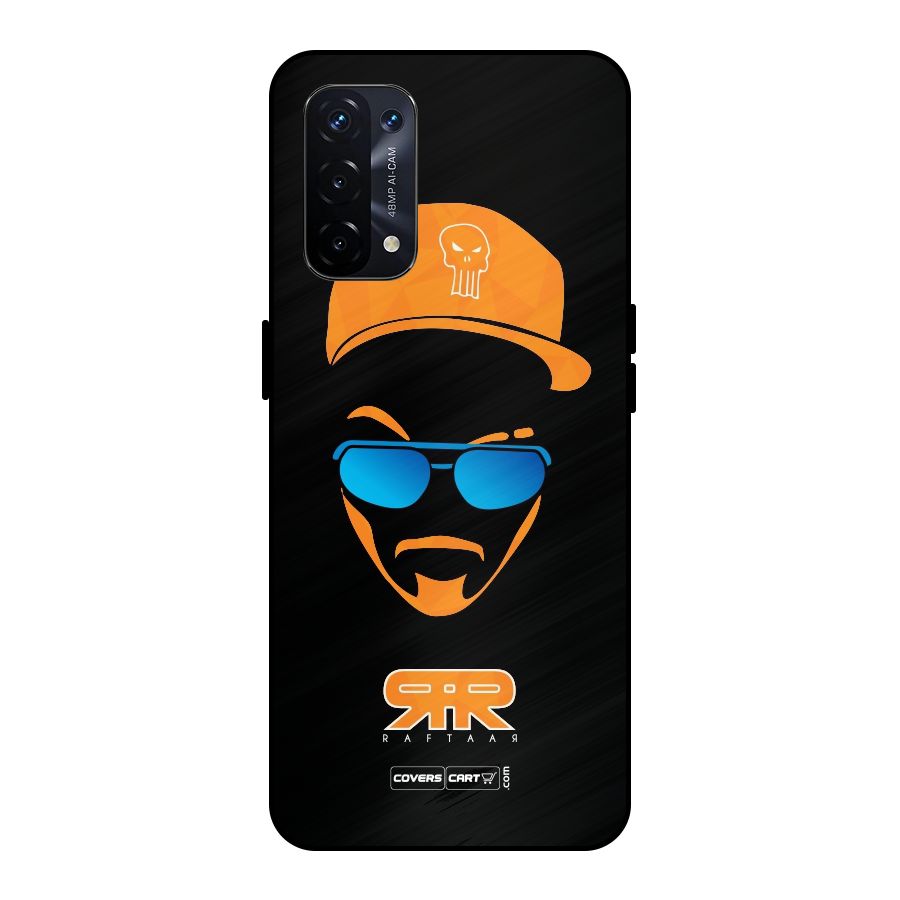Special Raftaar Edition Orange Metal Back Case for Oppo A74 5G