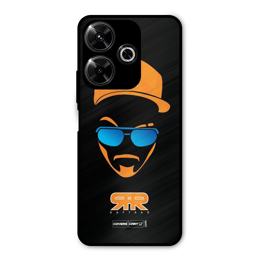 Special Raftaar Edition Orange Metal Back Case for Poco M6 Plus