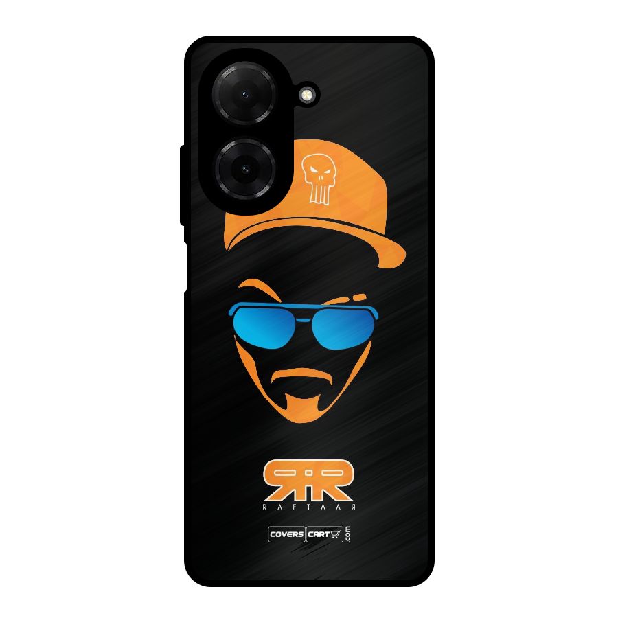 Special Raftaar Edition Orange Metal Back Case for Redmi A5 4G