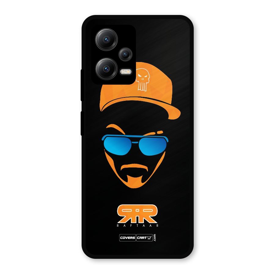Special Raftaar Edition Orange Metal Back Case for Redmi Note 12 5G