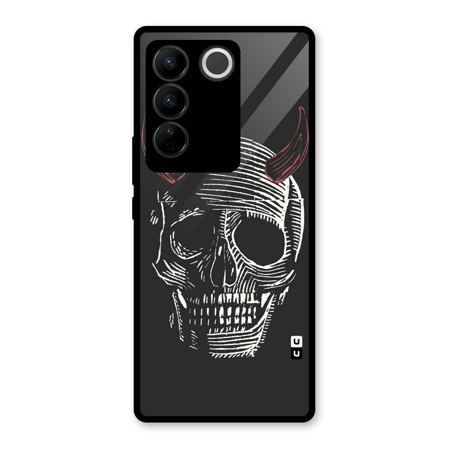 Spooky Face Glass Back Case for Vivo V27 Pro