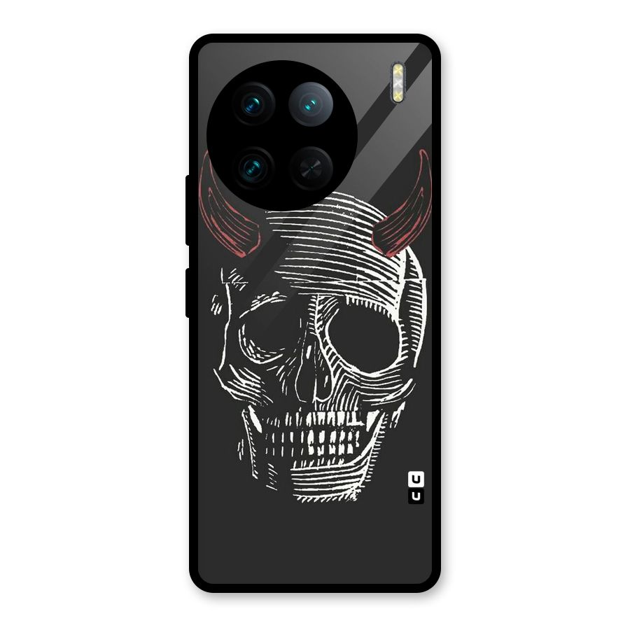Spooky Face Glass Back Case for Vivo X90 Pro