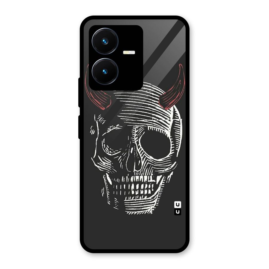 Spooky Face Glass Back Case for Vivo Y22s