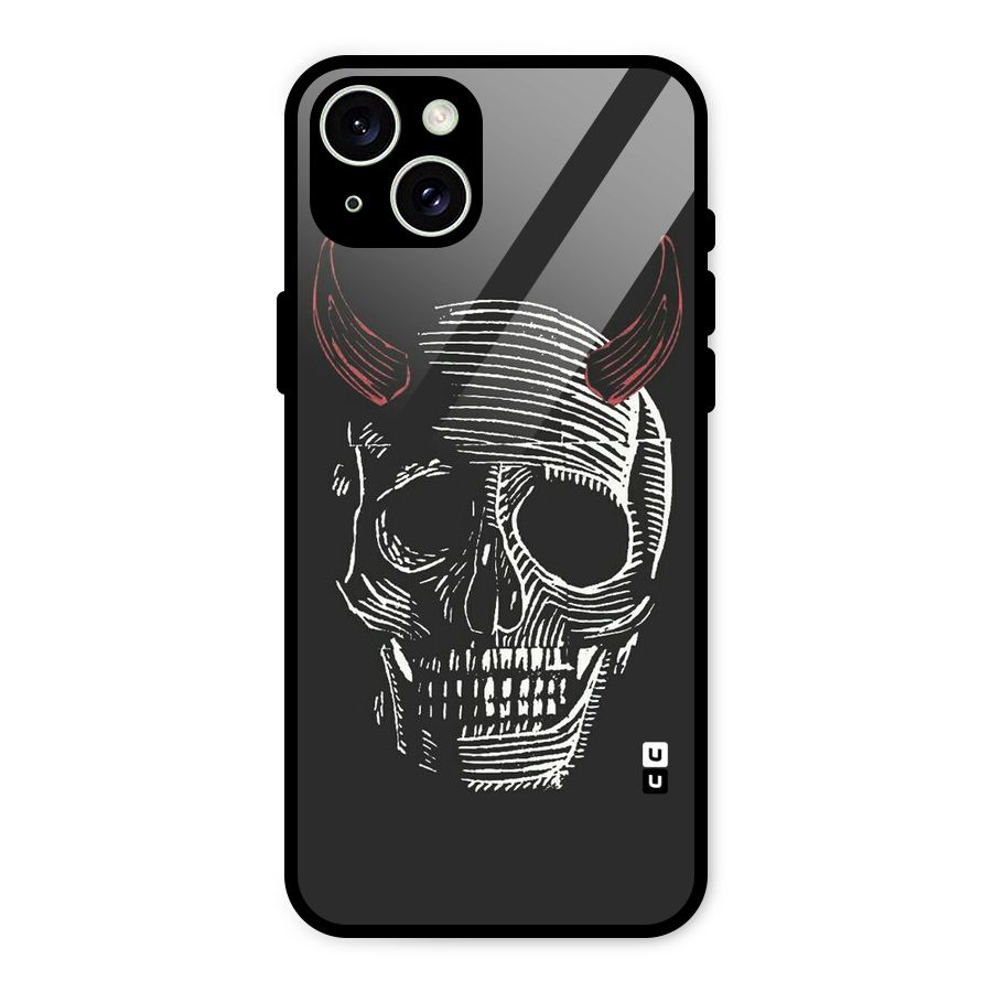 Spooky Face Glass Back Case for iPhone 15 Plus