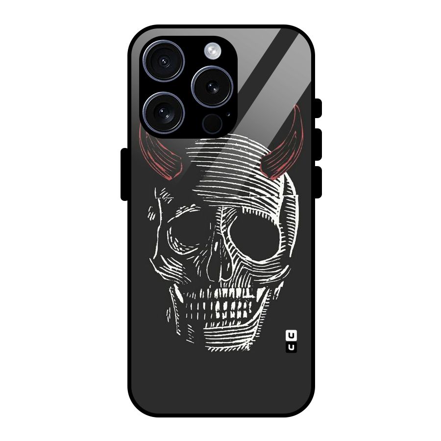 Spooky Face Glass Back Case for iPhone 15 Pro