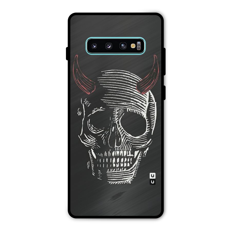 Spooky Face Metal Back Case for Galaxy S10 Plus