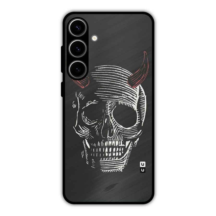 Spooky Face Metal Back Case for Galaxy S24 Plus