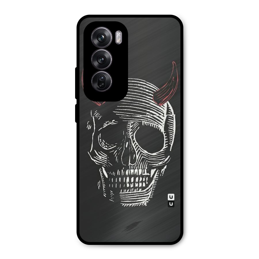 Spooky Face Metal Back Case for Oppo Reno12 Pro
