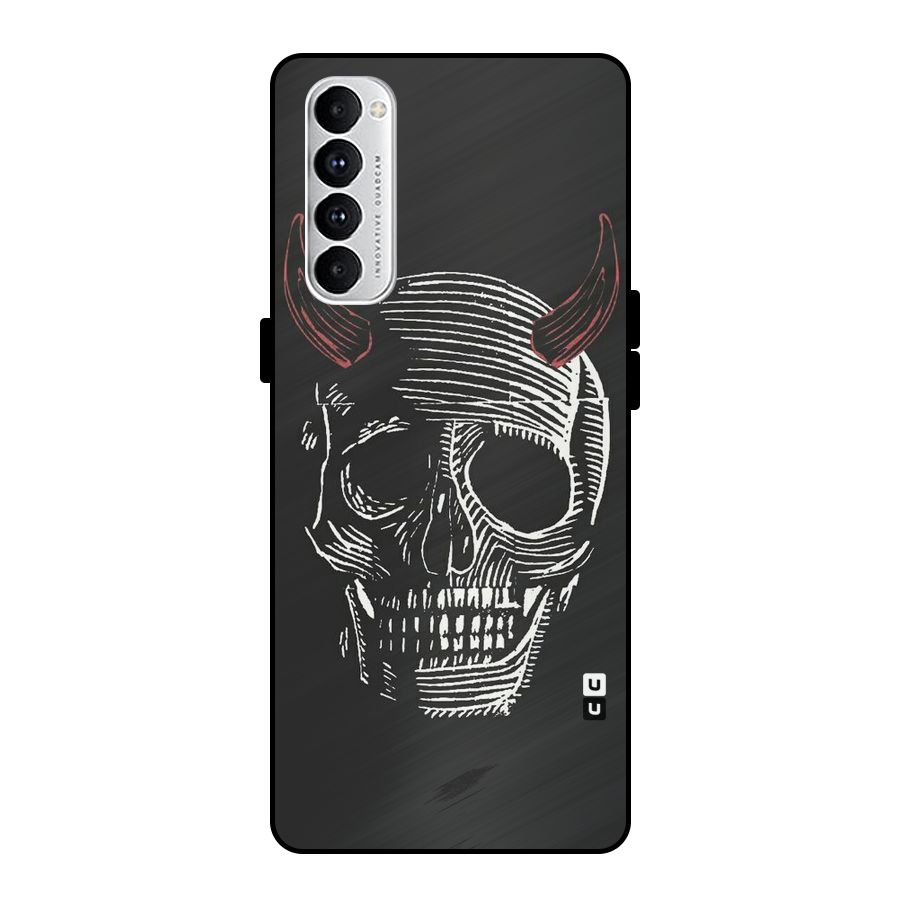 Spooky Face Metal Back Case for Oppo Reno4 Pro