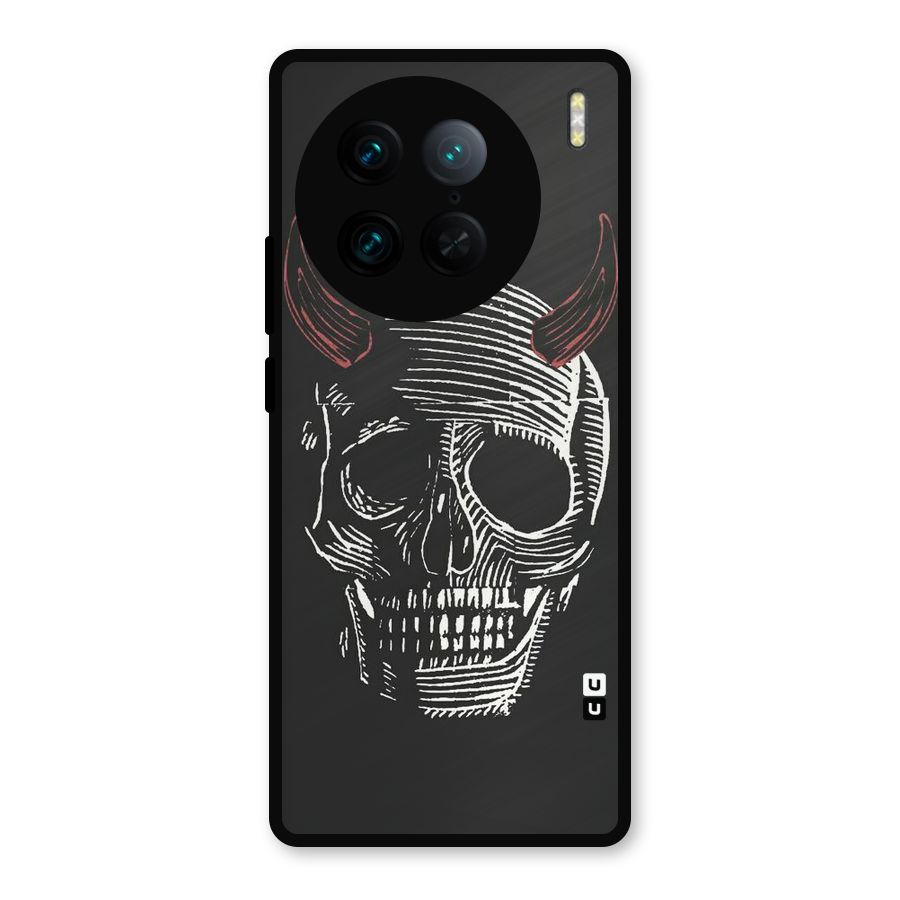 Spooky Face Metal Back Case for Vivo X90 Pro