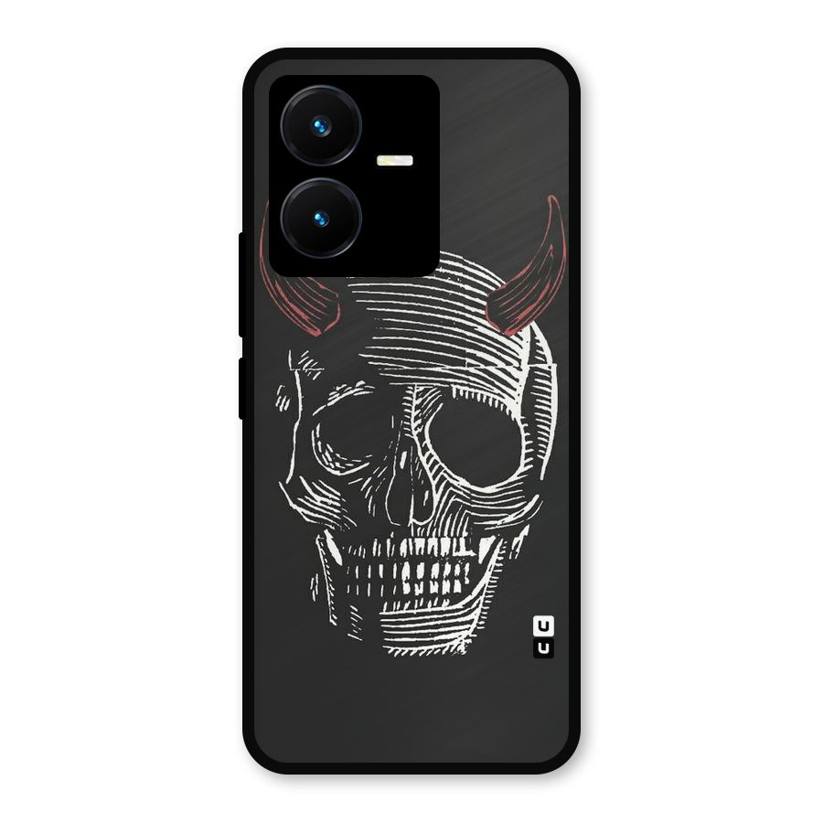 Spooky Face Metal Back Case for Vivo Y22s