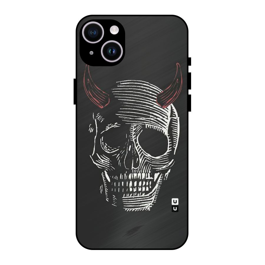 Spooky Face Metal Back Case for iPhone 14 Plus