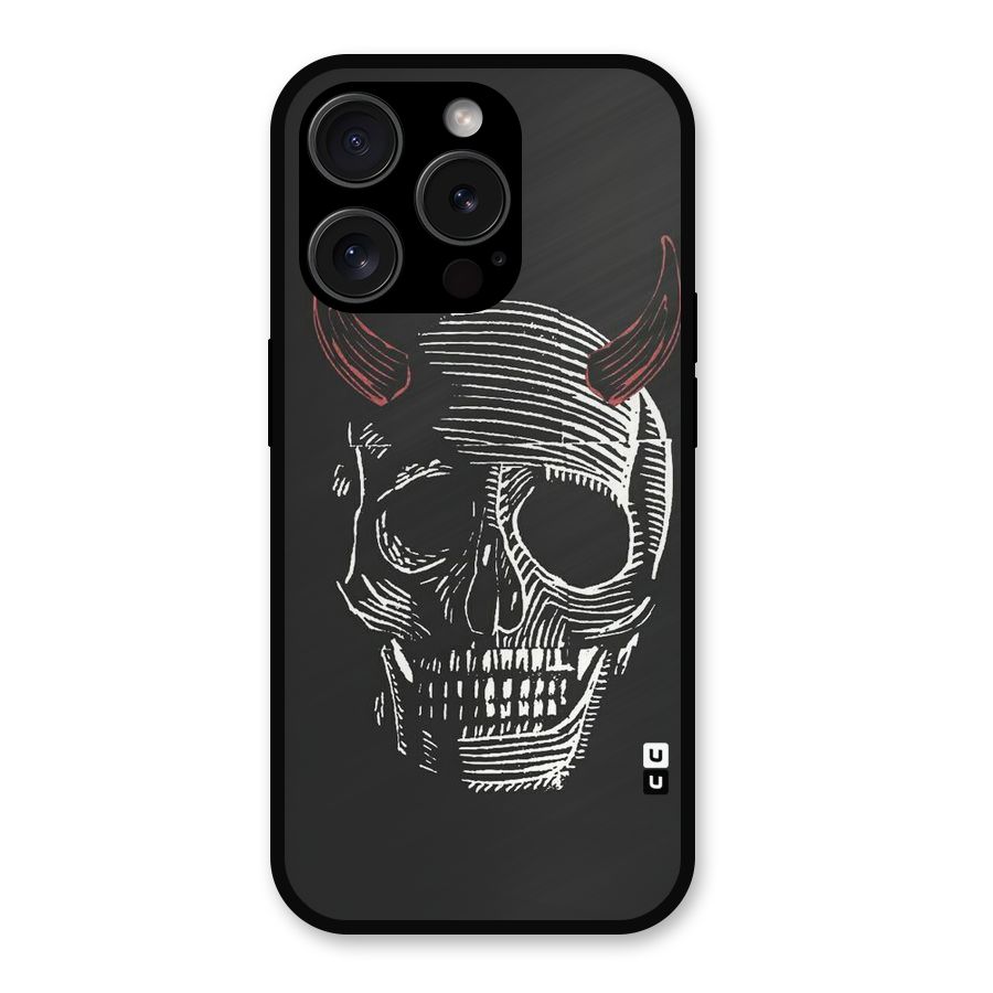 Spooky Face Metal Back Case for iPhone 15 Pro