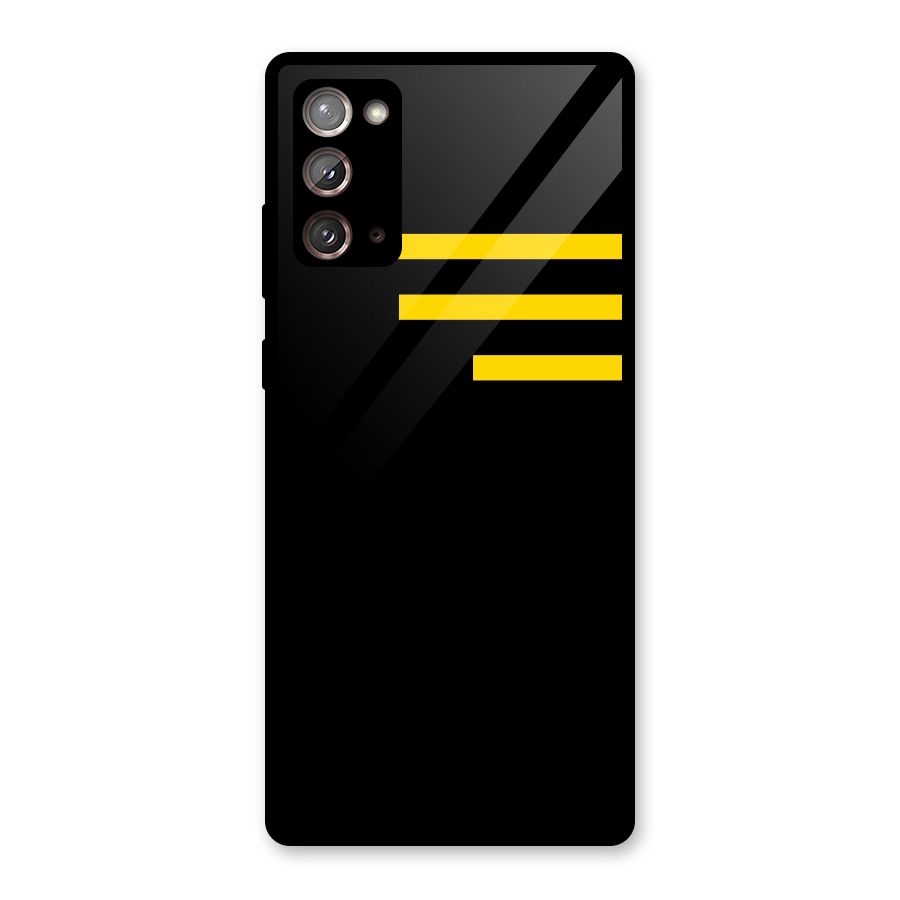 Sports Yellow Stripes Glass Back Case for Galaxy Note 20